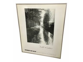 Vintage Framed 1970s Signed Brett Weston (American, 1911-1993) Canal, Netherlands Poster