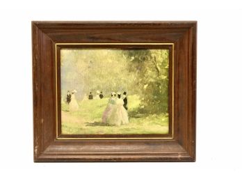 Framed Print On Board Of An Impressionist Depiction Of A Garden Scene