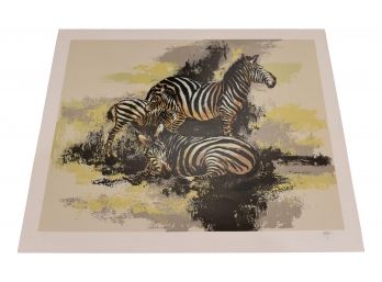 Mark King Signed And Numbered Serigraph Zebras Art (2 Of 2)