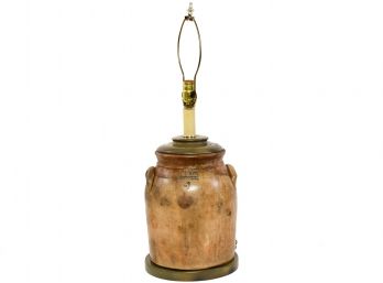 J.J. Hart Ogdensburg NY Stoneware 2 Gallon Converted Jug Lamp