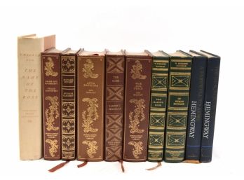 Set Of Five International Collectors Library Leather-bound Books, Ernest Hemingway And More Classic Novels