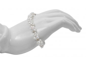 Cultured Pearl Bracelet With 14K Bead Spacers And Clasp