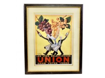 Les Vins Selectionnes Union By Robys (Robert Wolff) 1950 Plate Signed Lithograph