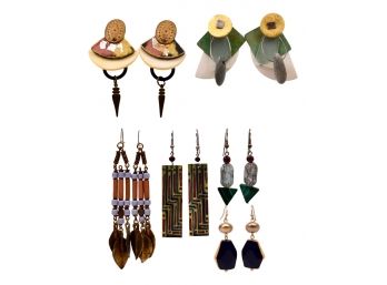 Collection Of Hand Crafted Artisan Pierced Earrings