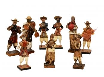 Collection Of Nine 'The Village People' Hand Crafted Figurines Inspired By A Small Villiage In Mexico