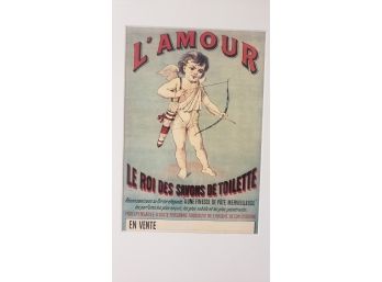 L'Amour French Soap Lithograph, Framed
