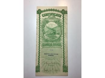 1909 Capital Swastika Gold Mining Co. $1500 Stock Certificate