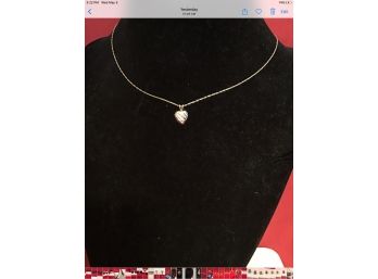 14K Gold Heart Necklace And Chain