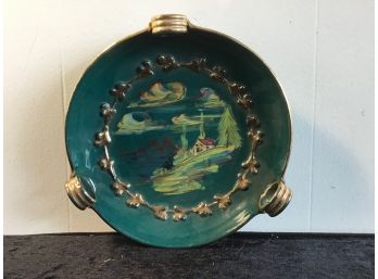 Hand Painted Green Dish
