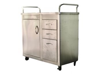 Stainless Steel Commercial Grill Cart With Handles On Wheels
