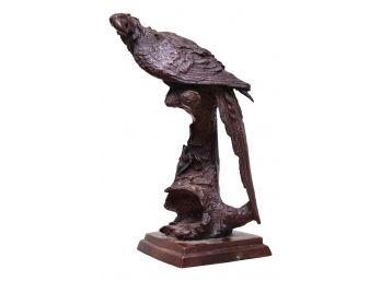 MAITLAND SMITH Rare Weighted Cast Metal Parrot Sculpture