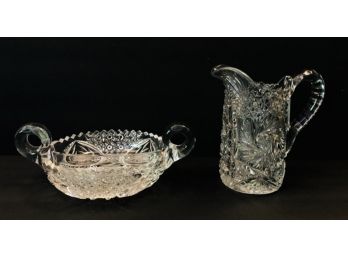 Two Pieces Of Pressed Glass