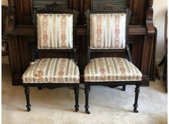 Two Eastlake Upholstered Side Chairs