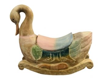 Hand Carved Child's Rocking Swan