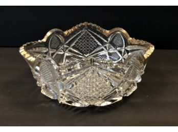 Gold-trimmed Fluted Candy Dish