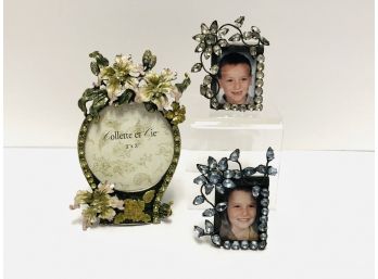 Three Petite Bejeweled Picture Frames