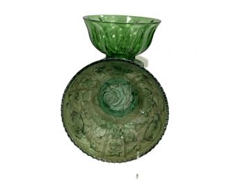 Duo Of Green Depression Glass Bowls