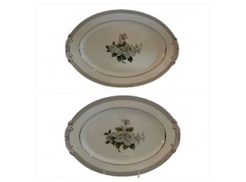 White Rose Large And Medium Serving Tray