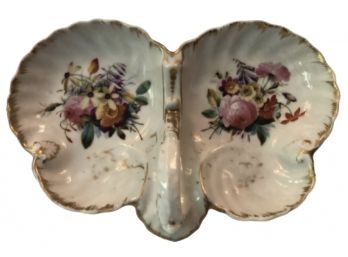 Divided Floral China Candy Dish