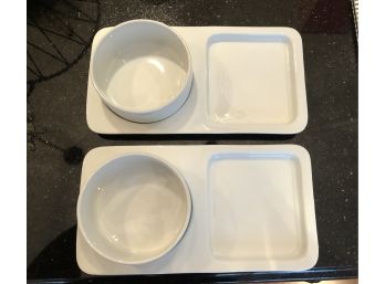 Two White Soup And Sandwich Plates - Never Used