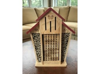 Adorable Large Wooden BEE House With A Red Roof