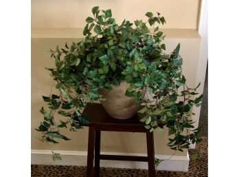 Large Faux Ivory Plant In A Rustic Tuscan-like Pot
