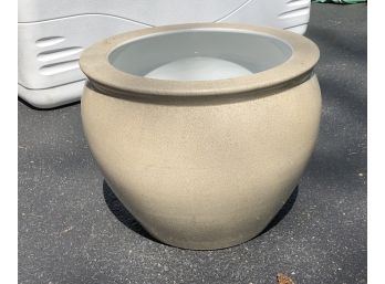 Large Off White Crackle Flower Pot