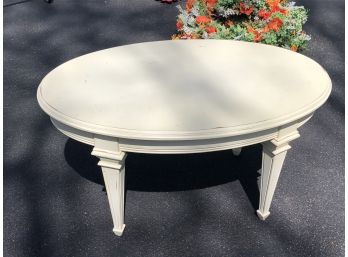 Coffee Table Oval Off-White Distressed