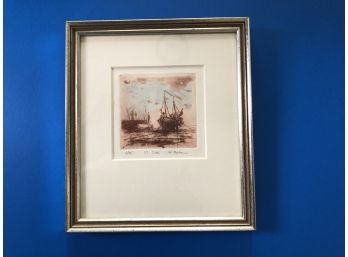 Framed And Matted Watercolor Of 'St. Ives' By Wilfrid Eaton. Signed And Numbered
