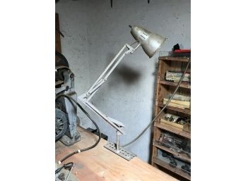 Very Cool Vintage Swing Arm Lamp By LUXO - Model L2 - Old Grayish / Silver Paint - Vintage Piece