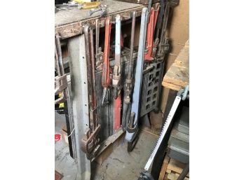 Fantastic Group Of Nine (9) PIPE WRENCHES - Mostly By RIGID - Largest Is 33' Almost Three Feet ! ONE LOT !