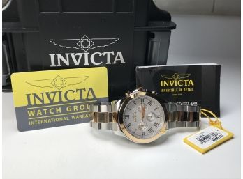 Handsome Brand New INVICTA Two Tone Chronograph Watch With Roman Dial - $595 RETAIL Super Nice In Original Box