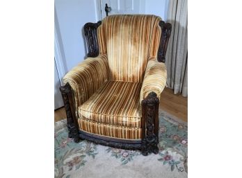 Very Unusual Antique Carved Armchair - French 1930s - 1940s - Beautiful Carvings - INCREDIBLY COMFORTABLE  !