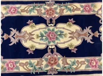 5' Navy Floral Rug, Brand New!
