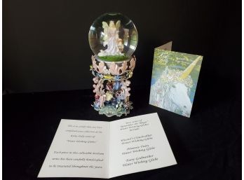 New Kirks Folly Two Piece Water Wishing Globes Fairy Godmother & Beautiful Ornate Stand