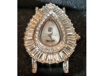 New Old Stock HSN Victoria Wieck Beverly Hills B6491 Crystal Tear Drop Ladies Watch