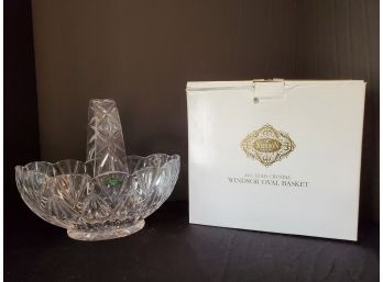 New Shannon Lead Crystal Windsor Oval Basket Bowl - Made In Slovakia