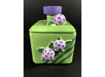 New David's Cookies Green Perfume Bottle Ceramic Cookie Jar