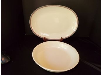 Two Pfaltzgraff Stoneware Platter & Pie Plate