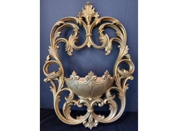 Handsome New Gold Molded Plastic Wall Planter Decor
