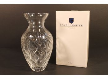 Royal Limited Crystal Vase - New In Box, 24 Percent Full Lead Hand Cut Crystal