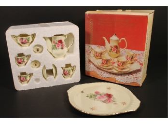 Beautiful Ten Piece Mini Tea Set Ivory And Gold With Victorian Rose By Baum Brother Formalities