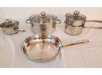 Eight Piece Stainless Steel Cookware Set New With Tags