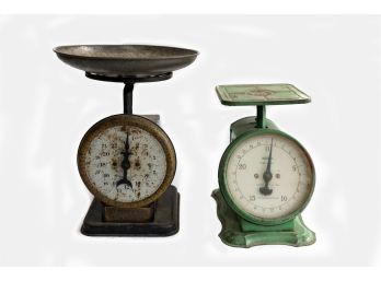Vintage Farmhouse Kitchen Scales - Set Of 2
