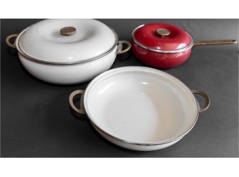Copco Spain, Sam Lebowitz Design, Enameled Cookware - 3 Pots, 2 Lids