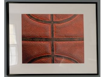 Framed And Matted Basketball Detail Photograph