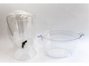 Acrylic Beverage Dispenser With Serving Bowl