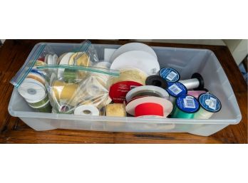 Container Of Multi Colored Ribbons