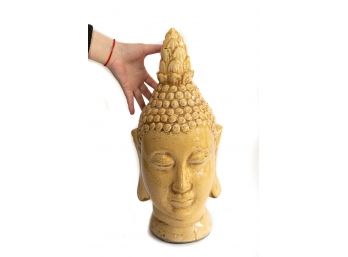 Thai Buddha Crackle Glazed Ceramic Head Statue