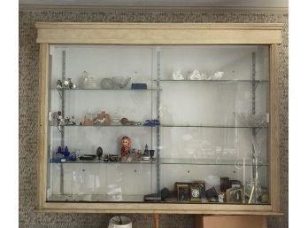 Large Custom Wood Curio / Display Cabinet With Glass Shelves